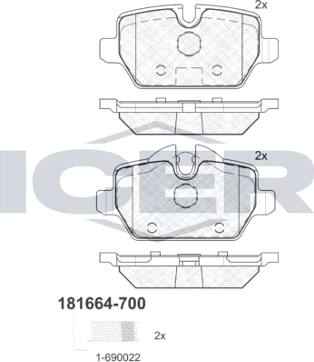 Тормозные колодки Icer. Артикул 181664-700