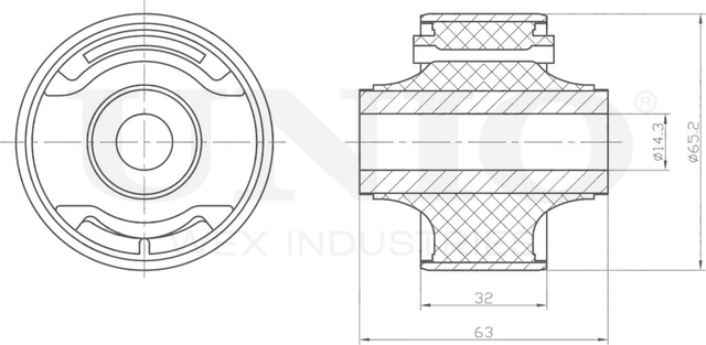 Сайлентблок рычага подвески (Unio). Артикул RMP-20183