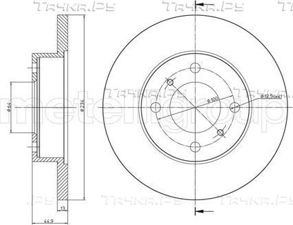 Тормозной диск Trusting передний для Mitsubishi Lancer VI 1992-1995. Артикул DF110