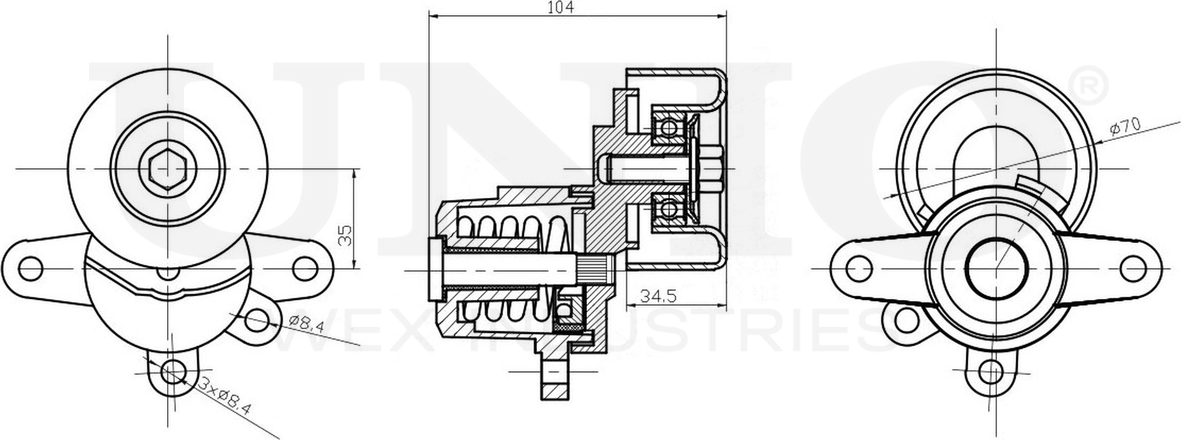 Натяжитель/демпфер ремня (Unio). Артикул TNS-10210