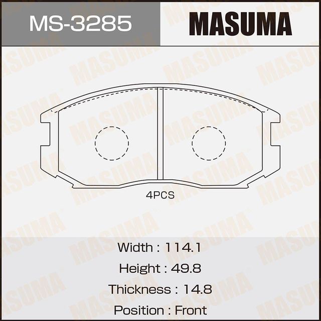 Тормозные колодки Masuma. Артикул MS-3285