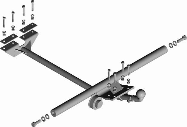 Фаркоп Трейлер для ВАЗ 2105, 21051, 21053 1979-2010 разборный. Артикул 2105.P