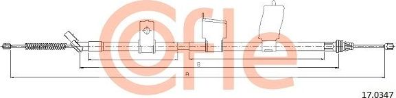 Трос ручника (тросик ручного тормоза) Cofle задний левый для Renault Koleos I 2008-2016. Артикул 92.17.0347
