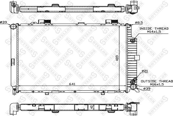 Радиатор охлаждения двигателя Stellox. Артикул 10-25092-SX