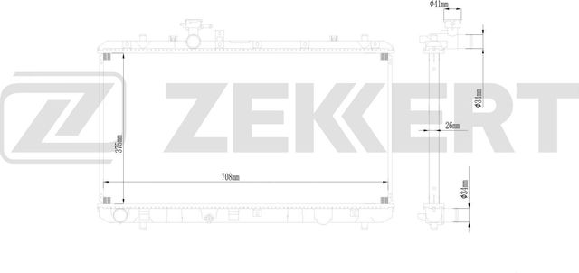Радиатор охлаждения двигателя Zekkert (алюминий) для Suzuki SX4 I (Classic) 2006-2015. Артикул MK-1679