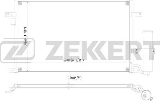 Радиатор кондиционера (конденсатор) Zekkert для Daewoo Lacetti 2004-2010. Артикул MK-3022