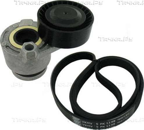 Приводной ремень поликлиновой с роликами (комплект) SKF для Renault Grand Scenic II 2004-2008. Артикул VKMA 36058