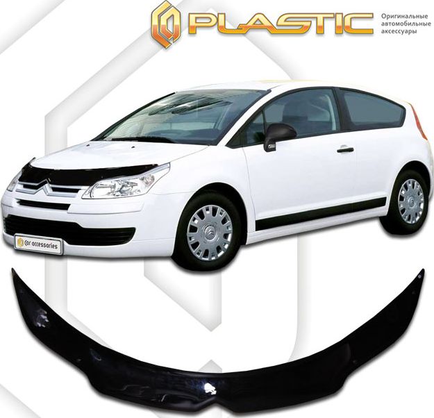 Дефлектор СА Пластик для капота (Classic черный) Citroen C4 2004-2010. Артикул 2010010105952