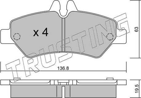 Тормозные колодки Trusting. Артикул 688.0