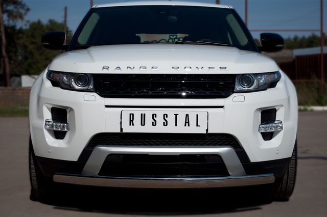 Защита RusStal переднего бампера 75х42 овал для Land Rover Range Rover Evoque I Dynamic 2011-2018. Артикул REDZ-000659