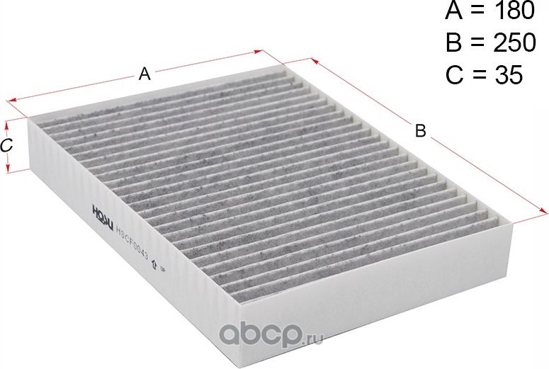 Фильтр салона NISSAN X-TRAIL T32 14-/QASHQAI 14-/MARCH 10-/PULSAR 1.5 14- угольн (Hosu). Артикул HSCF0043
