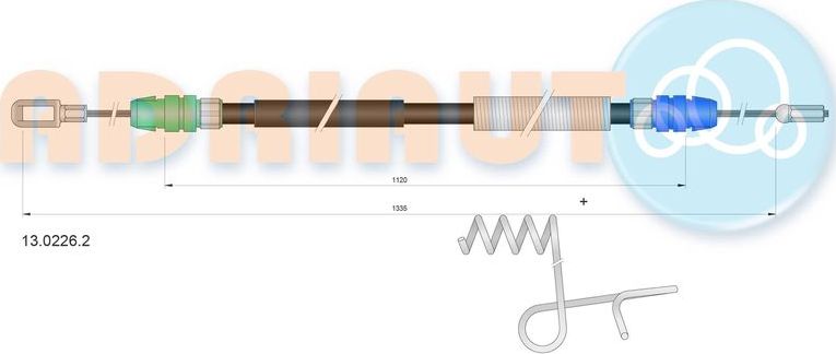 Трос ручника (тросик ручного тормоза) Adriauto. Артикул 13.0226.2