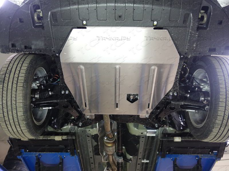 Защита алюминиевая ТСС (4 мм) для картера и КПП Mitsubishi Outlander 4WD 2012-2015, 2015-2022. Артикул ZKTCC00066