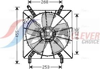 Вентилятор радиатора двигателя AVA для Honda CR-V II 2001-2007. Артикул HD7519