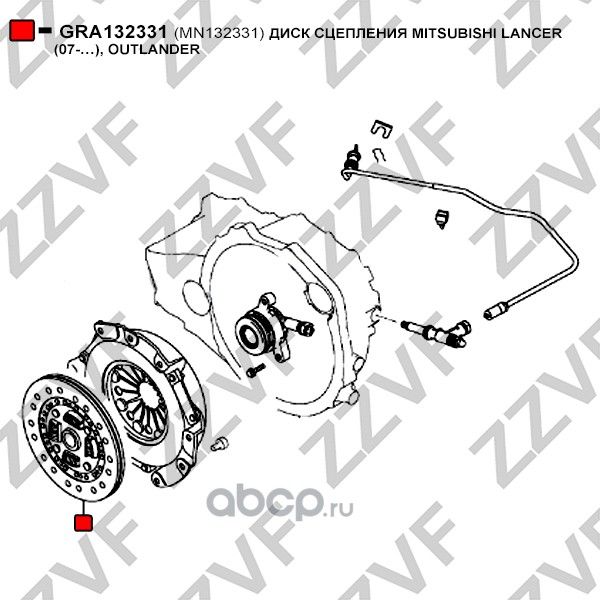 ДИСК СЦЕПЛЕНИЯ 1.8-2.0 MITSUBISHI LANCER (CX,CY) (2007>)/OUTLANDER XL (Zzvf). Артикул GRA132331