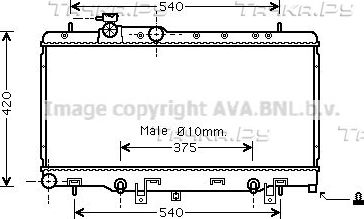 Радиатор охлаждения двигателя AVA для Subaru Outback II 2000-2003. Артикул SUA2053