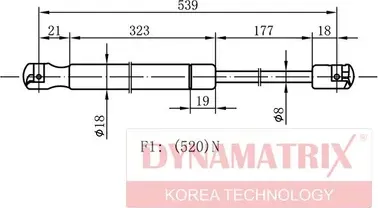 Амортизатор крышки багажника (Dynamatrix-Korea) Dynamatrix-Korea. Артикул DGS9341XC