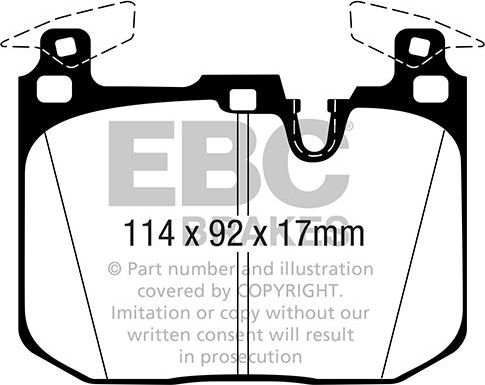 Тормозные колодки EBC Brakes передние для BMW 2 F22 2015-2026. Артикул DP42360R