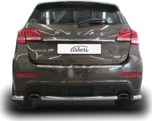 Защита Arbori заднего бампера d57 короткая для Haval H2 2014-2021. Артикул AFZDAHAVH207