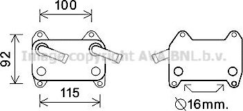 Радиатор масляный (маслоохладитель) для двигателя AVA для Volvo V40 I 1995-2004. Артикул VO3155