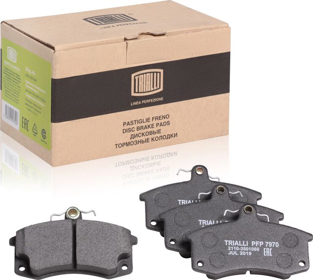 Тормозные колодки Trialli передние для ВАЗ Samara (2108, 2109, 2113, 2114) 1987-2013. Артикул PFP 7970