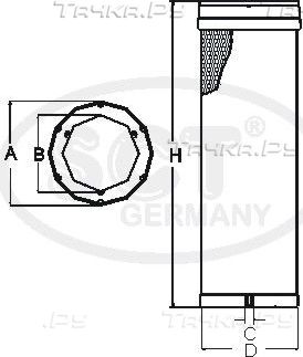 Воздушный фильтр SCT-Germany. Артикул SW 3845