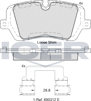 Тормозные колодки Icer. Артикул 182120