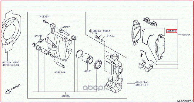 Тормозные колодки Nissan. Артикул D1060JK00B