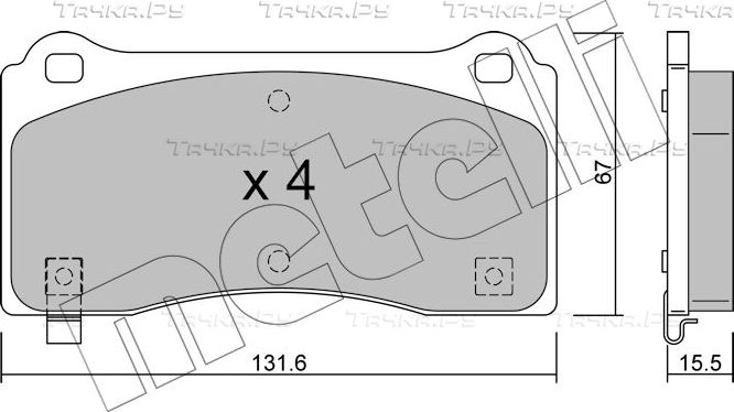 Тормозные колодки Metelli передние для Tesla Model 3 I 2018-2026. Артикул 22-1277-0