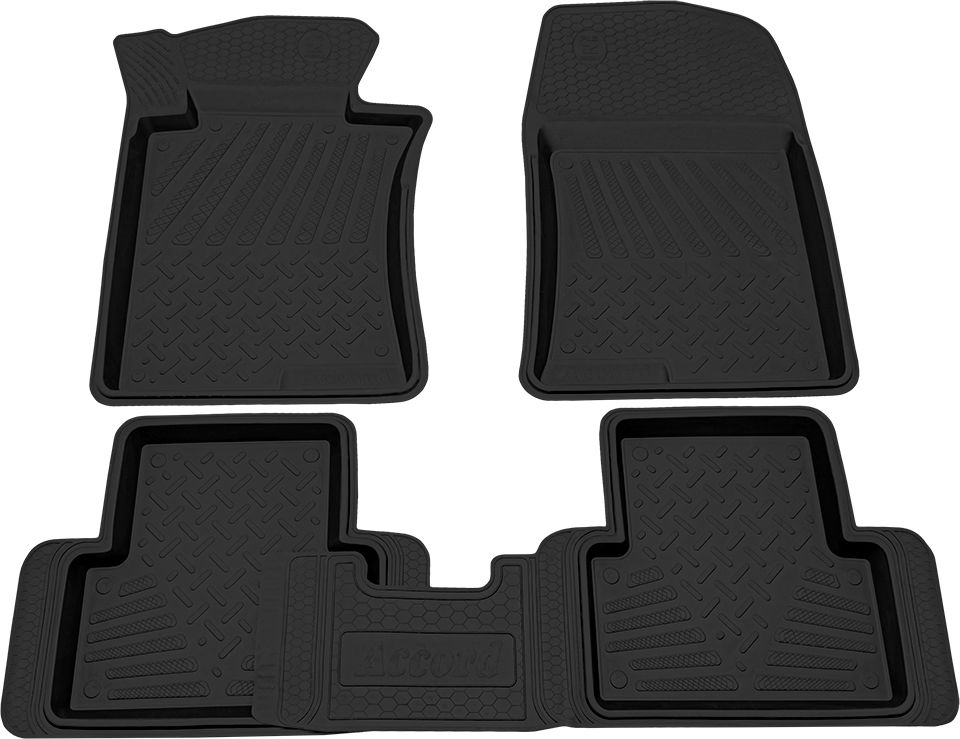 Коврики Rezkon резиновые для салона Honda Accord VIII седан 2008-2012. Артикул 1019005100