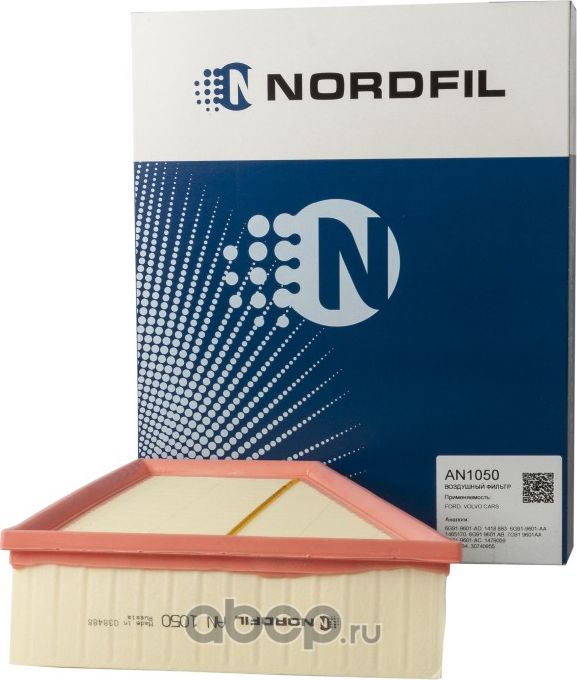 Фильтр воздушный Ford Galaxy II  Mondeo IV  S-Max  Volvo S80 II  V70 II (Nordfil). Артикул an1050