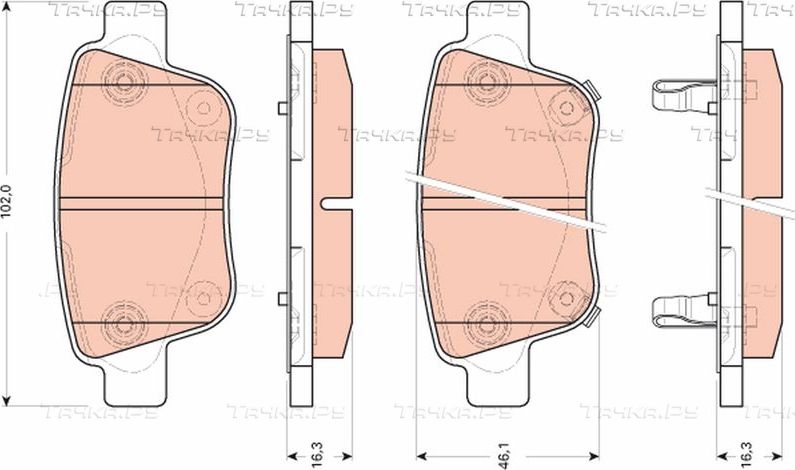Тормозные колодки TRW задние для Toyota Previa III (XR50) 2005-2026. Артикул GDB3456