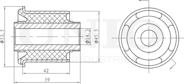 Сайлентблок рычага подвески (Unio). Артикул RMP-20495