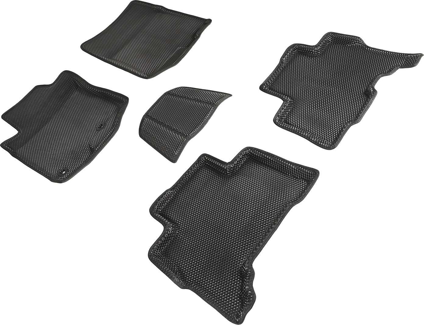 Коврики Seintex 3D EVA Соты для салона Toyota Land Cruiser Prado 150 2017-2026 ЧЕРНЫЕ. Артикул 95177