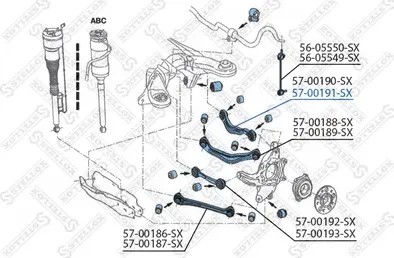 Поперечный рычаг задней подвески Stellox. Артикул 57-00191-SX