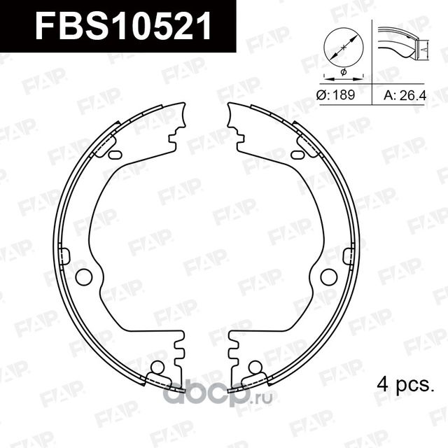 FBS10521 КОЛОДКИ ТОРМОЗНЫЕ БАРАБАННЫЕ (FAP). Артикул FBS10521