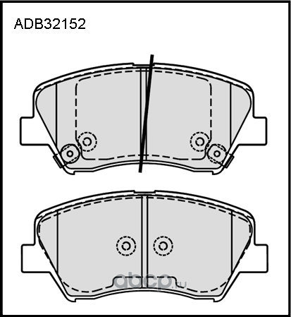 Колодки тормозные HYUNDAI Elantra (11-),i30 (11-) KIA Ceed (12-) передние (4шт.) (Allied Nippon). Артикул ADB32152