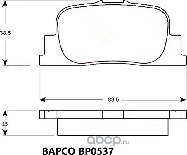 Колодки тормозные дисковые BP0537 задние, комплект, (Bapco). Артикул BP0537