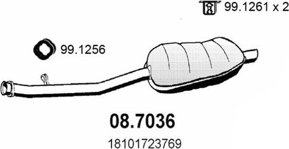 Глушитель (задняя часть) Asso для BMW 3 III (E36) 1990-1999. Артикул 08.7036