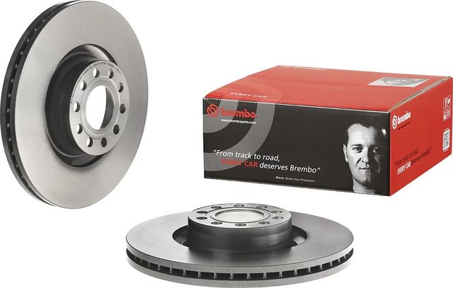 Тормозной диск Brembo PRIME LINE - UV Coated передний для Audi A8 I (D2) 1998-2002. Артикул 09.8324.11