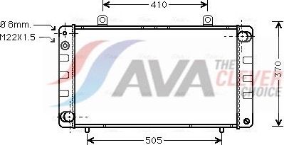 Радиатор охлаждения двигателя AVA. Артикул SB2003