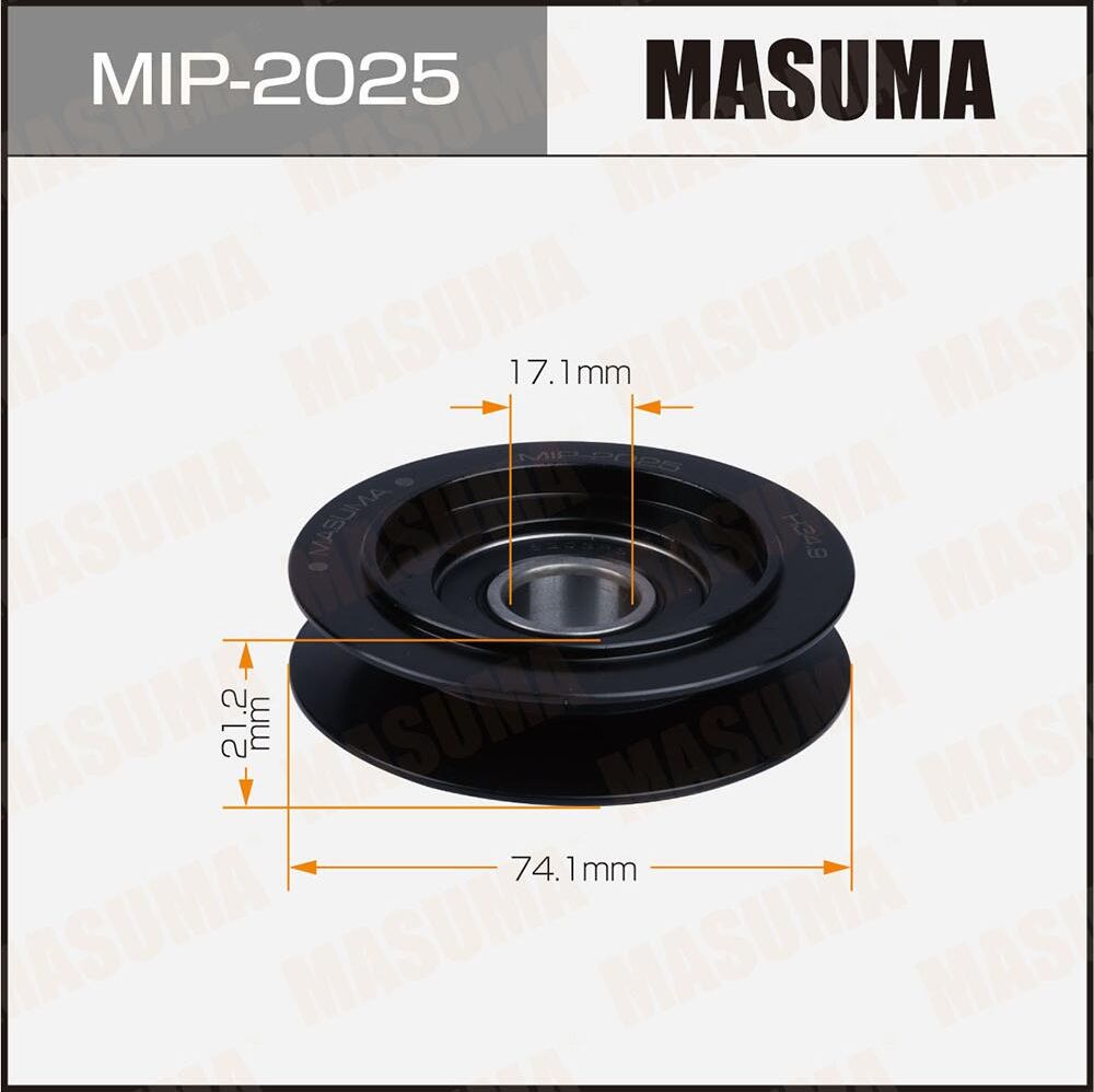 Натяжной ролик (натяжитель) приводного клинового зубчатого ремня Masuma. Артикул MIP-2025