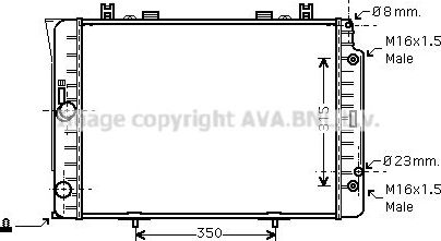 Радиатор охлаждения двигателя AVA. Артикул MSA2151