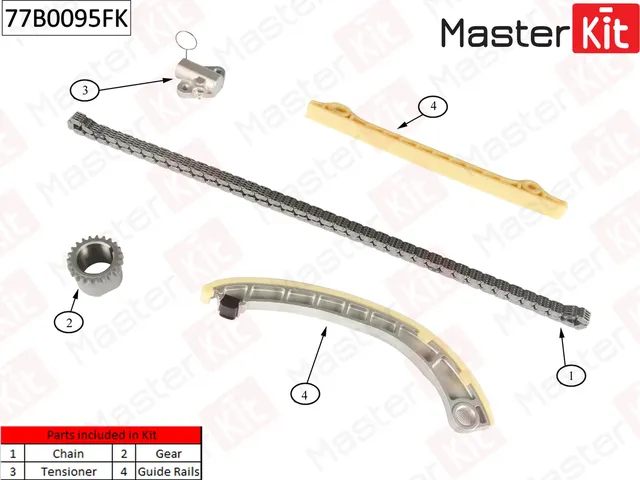 77B0095FK Комплект цепи ГРМ SUZUKI IGNIS II/JIMNY/SWIFT III/SX-4 M13A/M15A/M16A 01-14 (Master KIT). Артикул 77b0095fk
