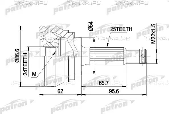 Шрус наружный (граната) Patron. Артикул PCV1332