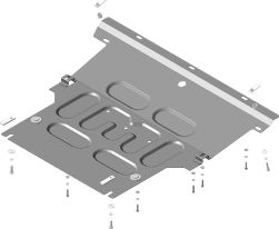 Защита АвтоСтандарт для картера и КПП Renault Scenic II 2002-2009. Артикул 51719