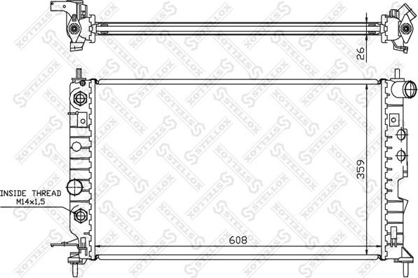 Радиатор охлаждения двигателя Stellox. Артикул 10-25099-SX