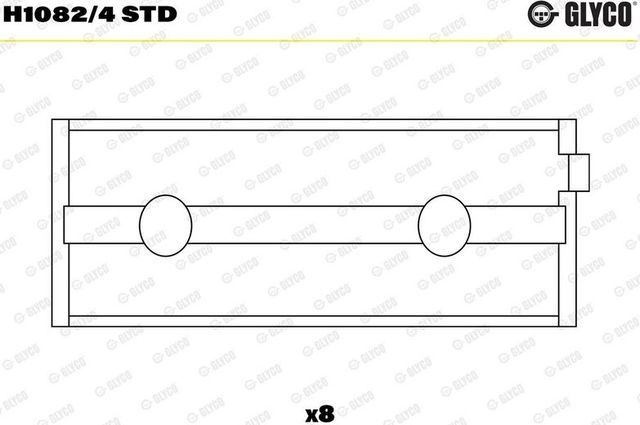 Вкладыши коренные Glyco для Fiat Croma I 1993-1996. Артикул H1082/4 STD