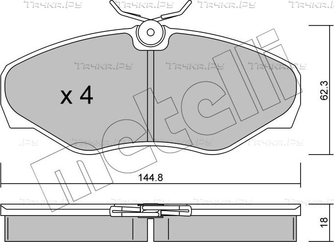 Тормозные колодки Metelli передние для Renault Espace III 1998-2000. Артикул 22-0338-2