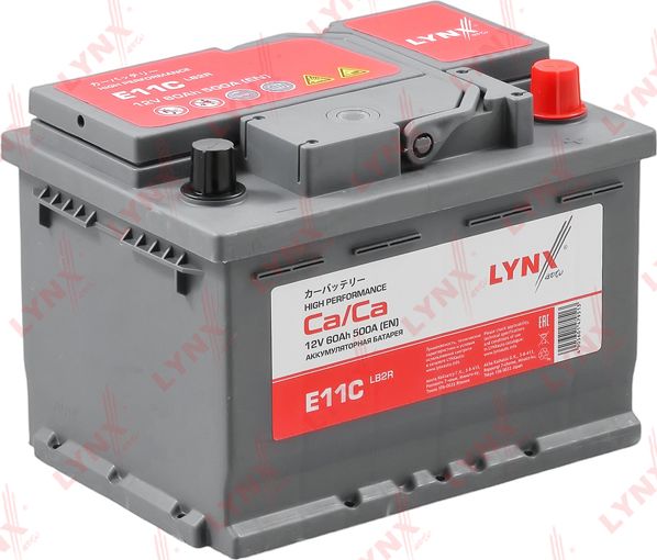 Аккумулятор 60 Ah, 500 A, обратная, 242X174X174 (Lynxauto). Артикул E11C